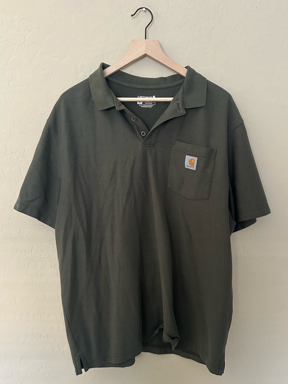 Carhartt Men’s Olive Green Short Sleeve Pocket Polo XL
